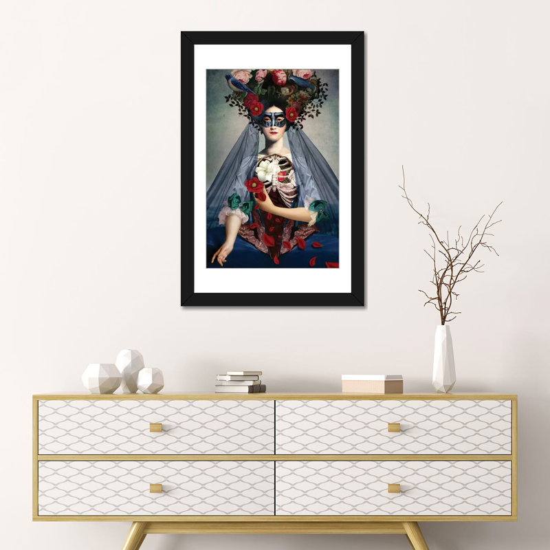 «Dia de Los Muertos» par Catrin Welz-Stein, impression sur toile tendue, H 24 po x l 16 po x P 1 po, Blanc