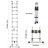 Telescoping Extension Ladder 12.5FT A-Shape W/ Stabilizer Bar For RV