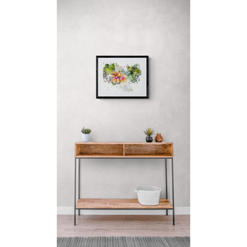 Floral Print by Chamira Young, Black Framed Canvas, 25" H x 33" W