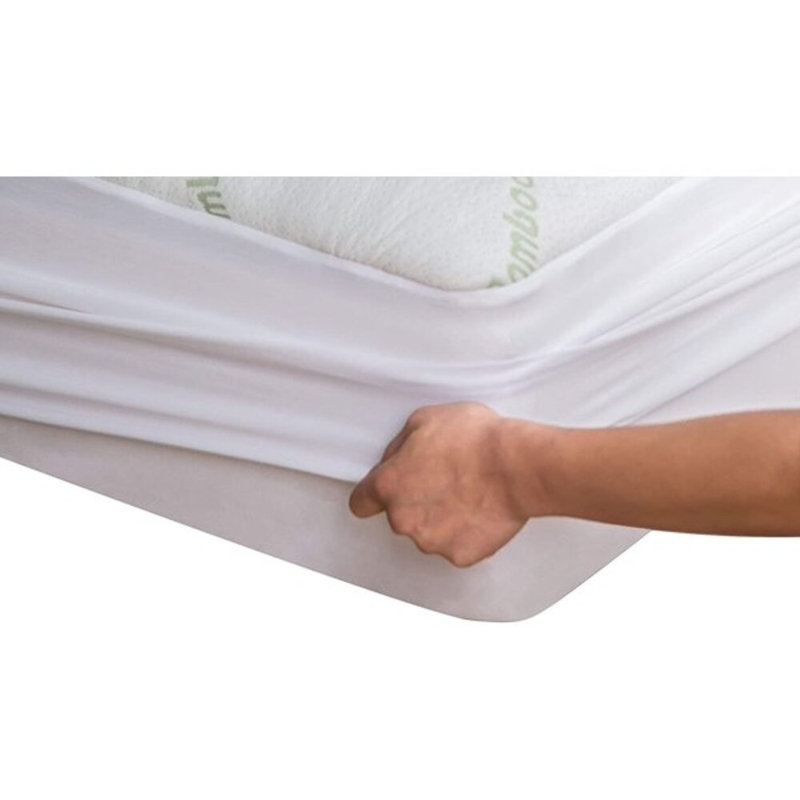 Protège-matelas hypoallergénique en rayonne de bambou et polyester, Très grand
