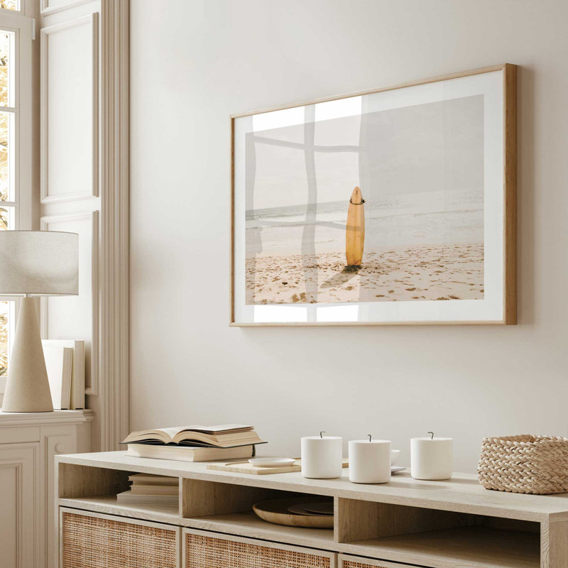 Impression Solitaire Surf II, H 17 po x l 21 po x P 1,25 po, Érable brut encadré