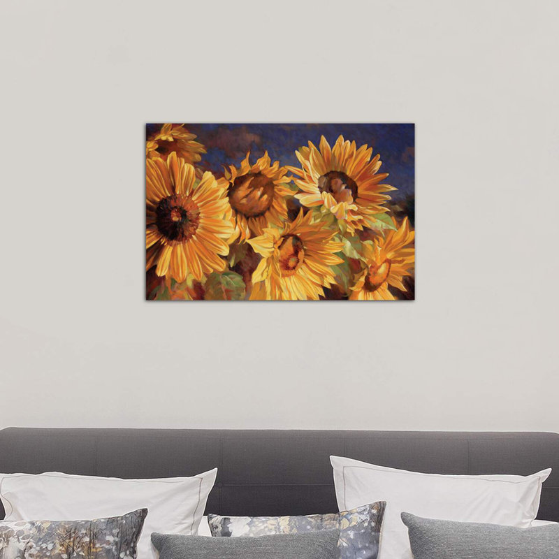 Tournesol par Emma Styles - reproduction d'art, H 18 po x l 26 po x P 1,5 po, Toile tendue