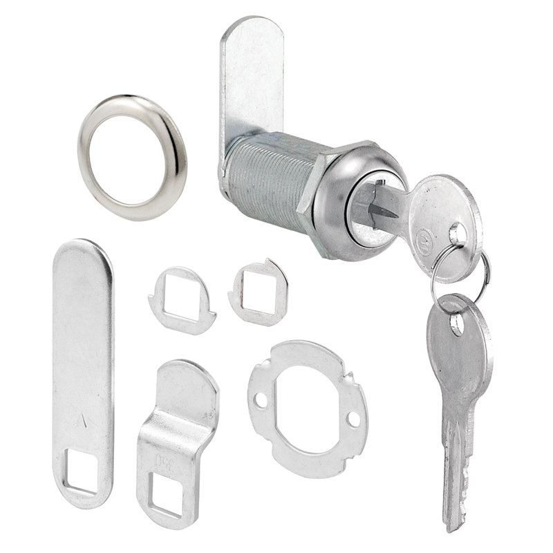 Drawer and Cabinet Lock  Secure Important Files and Drawers, 1-3/8 in., Diecast Stainless Steel, Fits on 1 in. Max Panel Thickness, Keyed Different (1 Kit)