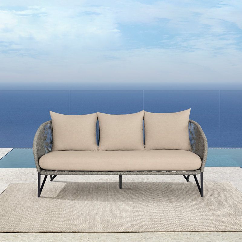 Cambryn 70.5'' Wide Straight Steel Patio Sofa with Cushions