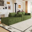 Canapé modulaire 103 po Cloud, fauteuils rembourrés minimalistes modernes, canapé confortable en forme de L pour le salon, canapé d'angle à assise profonde, aucun assemblage requis, vert (tissu en velours côtelé moelleux)-13290298