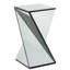 Table d'appoint géométrique à miroir, argent, design durable et transparent, moderne, chic pour le salon, la chambre à coucher, le bureau