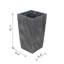 Pot de fleurs en ciment gris antique de 23,9 x 23,9 x 46 cm pour une utilisation intérieure et extérieure