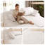 Chaise longue modulaire à compression double 78 po rembourrée en velours désossé avec coussins, sans assemblage requis-416410702
