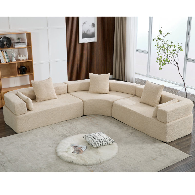 Oversized Combination Sofa,Curved Sofa, Khaki