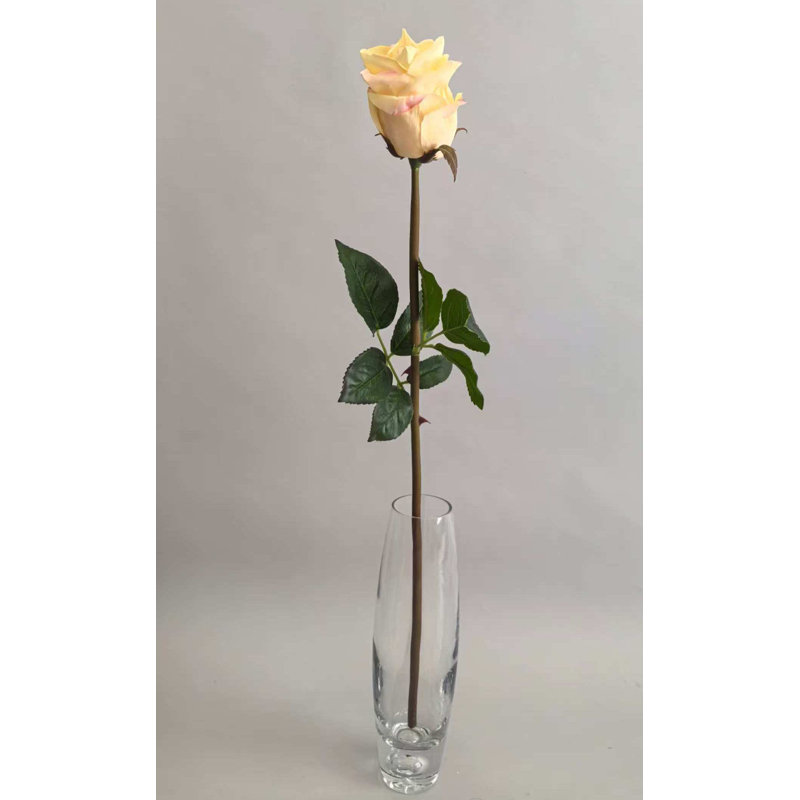 Tige de bouton de rose de jardin au toucher frais 25'', Crème