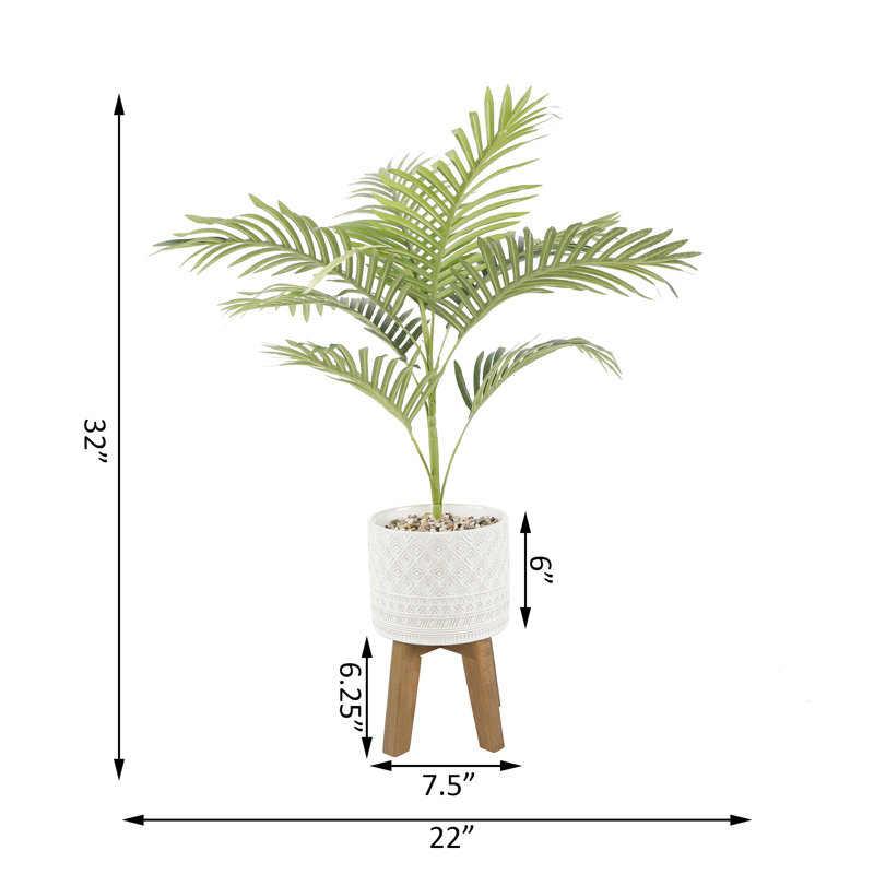 32'' Faux Palm Tree in Ceramic Planter