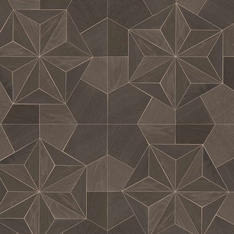 Herringbone Inlay Khaki Silver Peel and Stick Wallpaper SG11313 by NextWall  Wallpaper