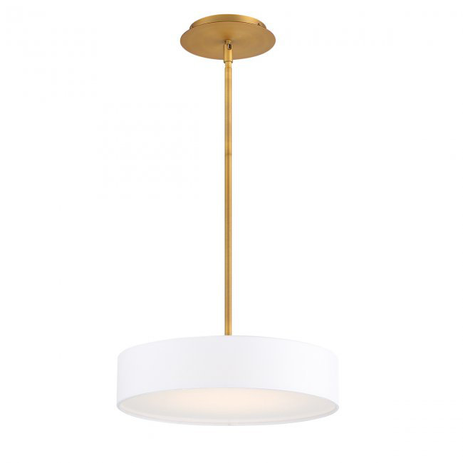 20" Manhattan Dimmable LED Pendant, Aged Brass, 3.75" H x 20" W x 20" D, Aged Brass