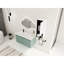 Meuble-lavabo de salle de bain 36 po avec lavabo en résine en forme de goutte et armoires latérales, blanc