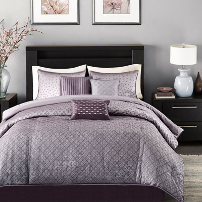Édredon 7 pièces mauve très grand - aspect, rembourrage, literie lavable et paillettes
