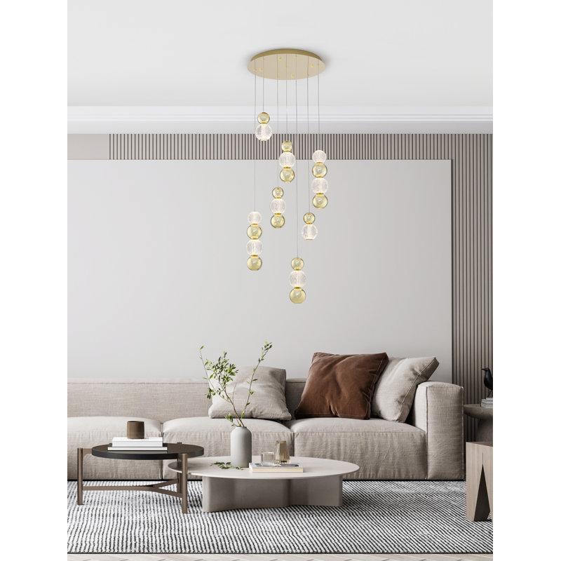 9 - Light Gold LED Cluster Pendant