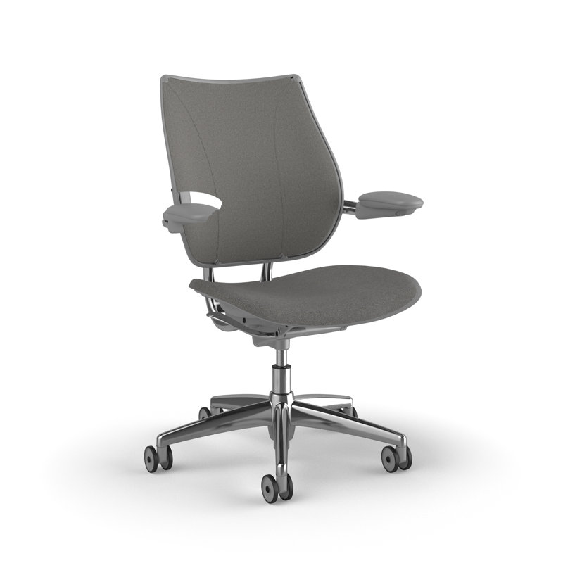 Liberty Ergonomic Task Chair With Upholstered Back, Adjustable Duron Arms, Medium Gray - 0131