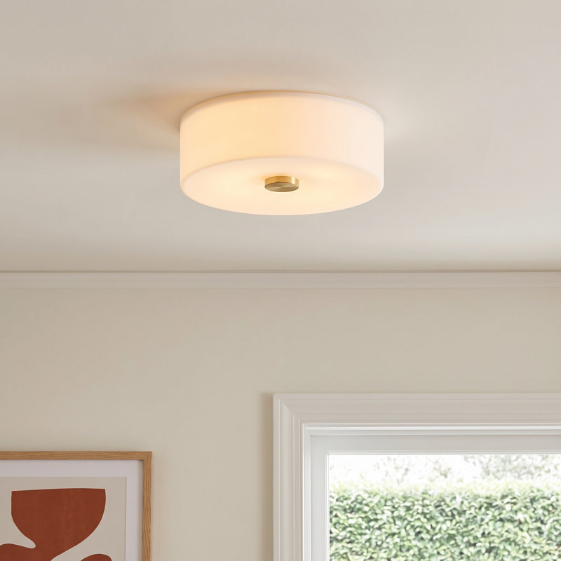 Kade Glass Flush Mount, Aged Brass
