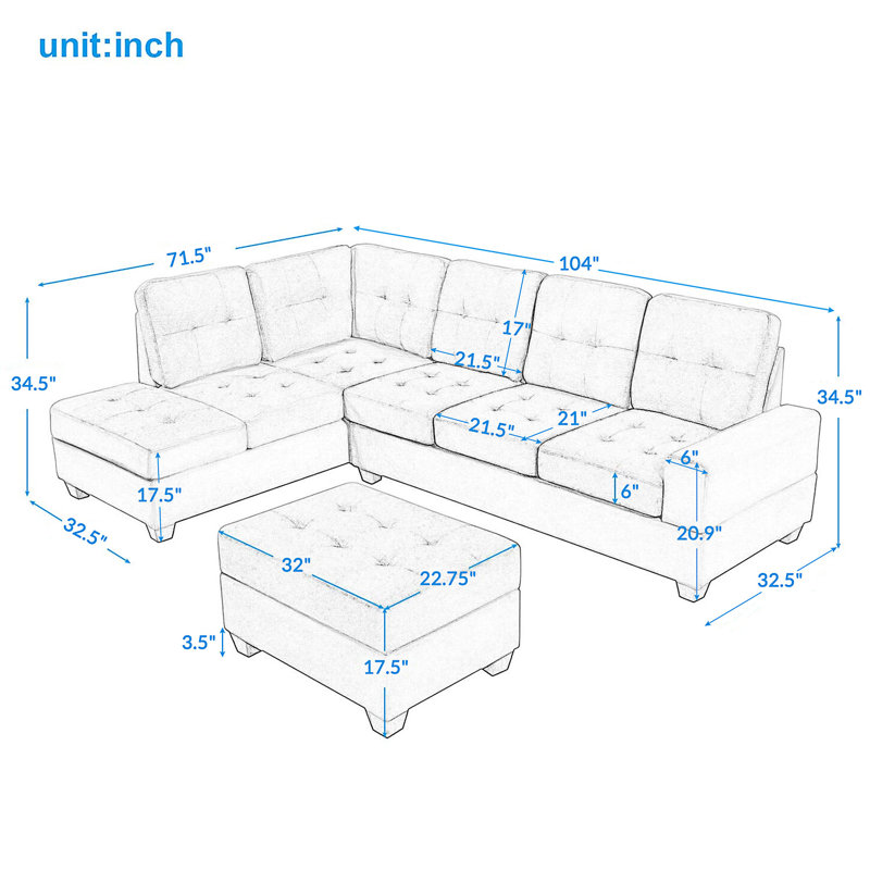 Canapé modulaire moderne, canapé en L avec repose-pieds avec rangement et porte-gobelets, canapé modulaire, canapés modulaires