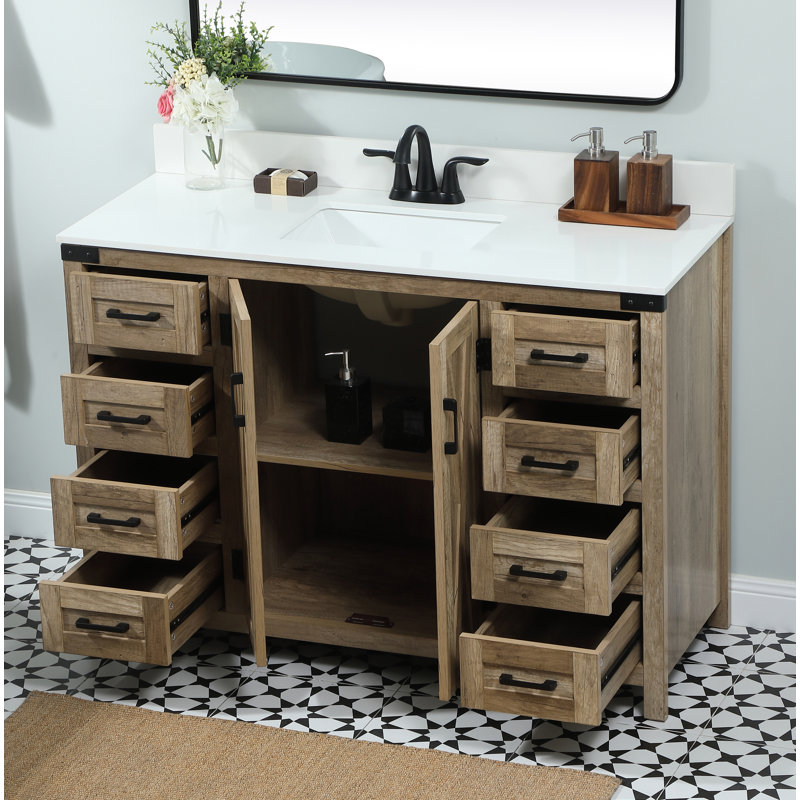 Ensemble de meuble-lavabo simple 48 po Slayton, Chêne naturel
