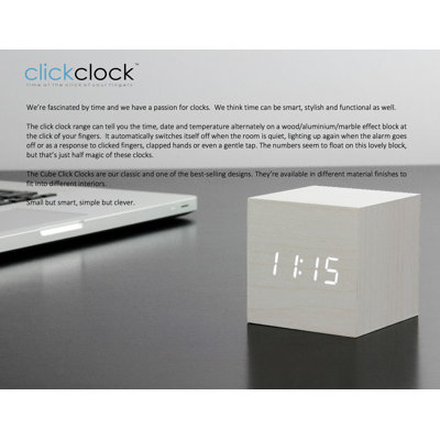 Modern & Contemporary Digital Bamboo Wood Electric Tabletop Clock with Alarm