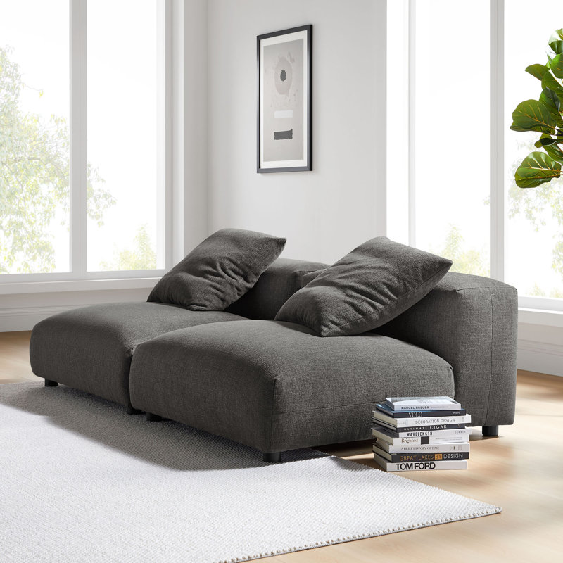 Canapé modulaire en tissu 2 pièces Solace, Gris anthracite