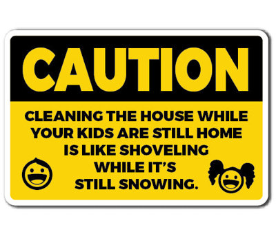 Caution Cleaning The House Novelty Sticker