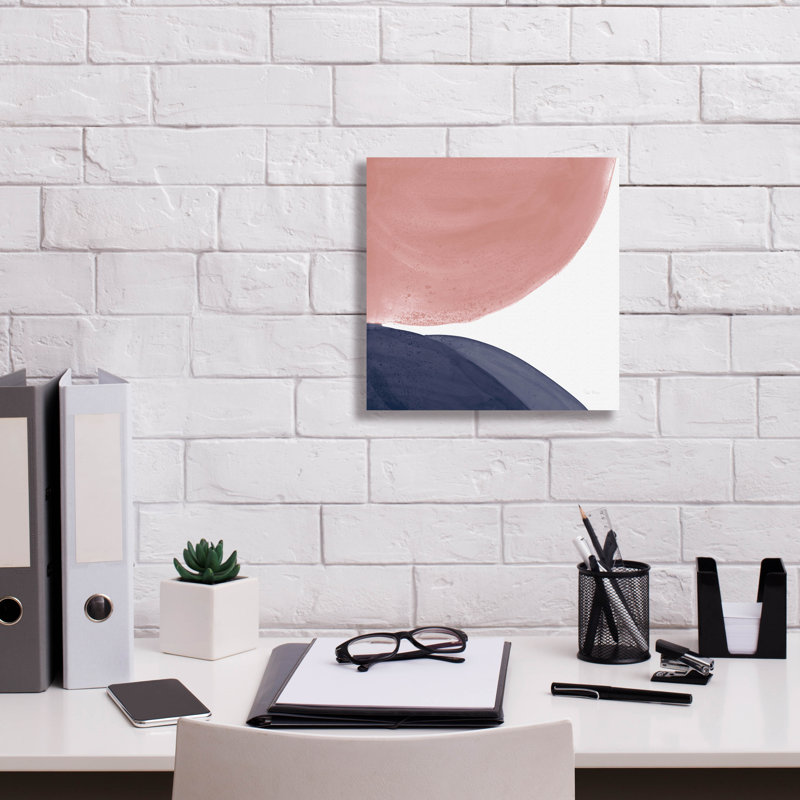 «Pools Of Navy Pink 2» par Piper Rhue, art mural sur toile, H 12 po x l 12 po x P 0,75 po