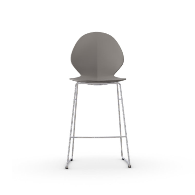 Basil Ergonomic Stool with Metal Base, Counter Stool (26.25" Seat Height), Matte Taupe