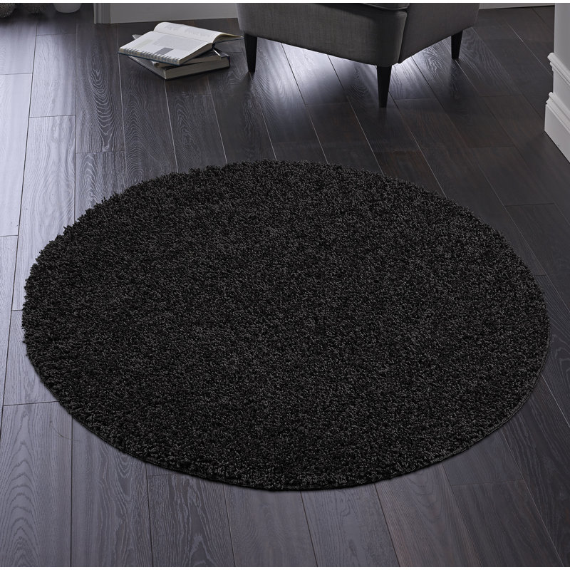 Buddy Black Rug, Round 100cm