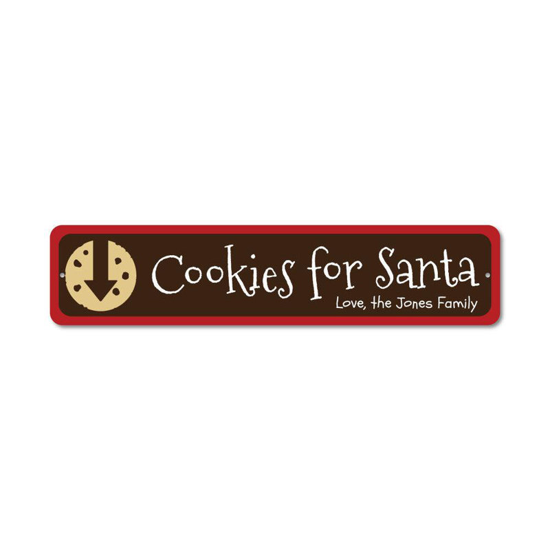 Plaque en métal Cookies For Santa, H 6 po x l 24 po x P 0,06 po
