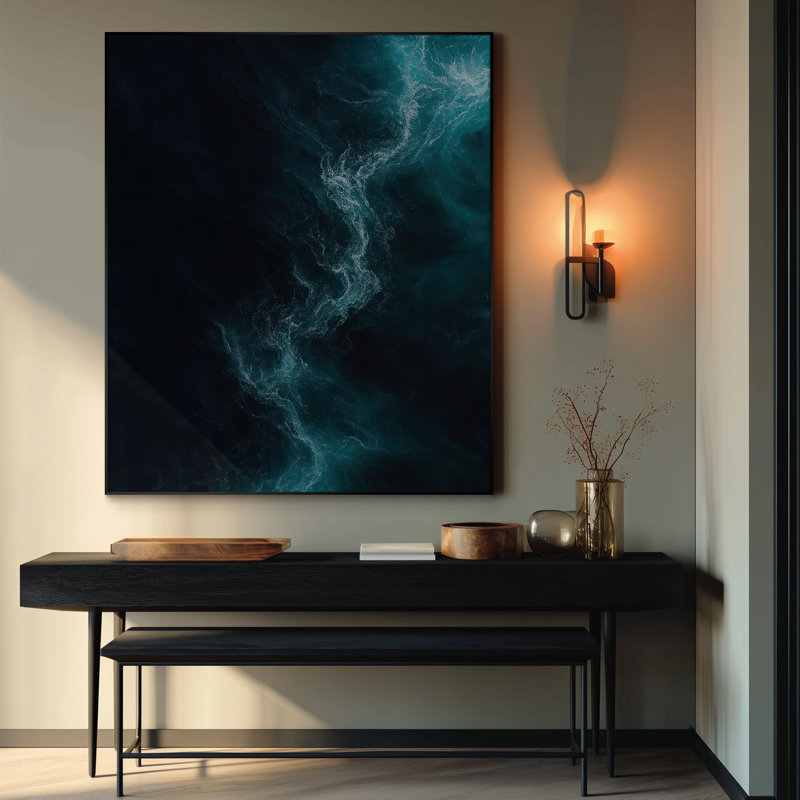 Très grande reproduction d'art sur toile - Paysage côtier de Ocean Beach, H 72 po x l 60 po