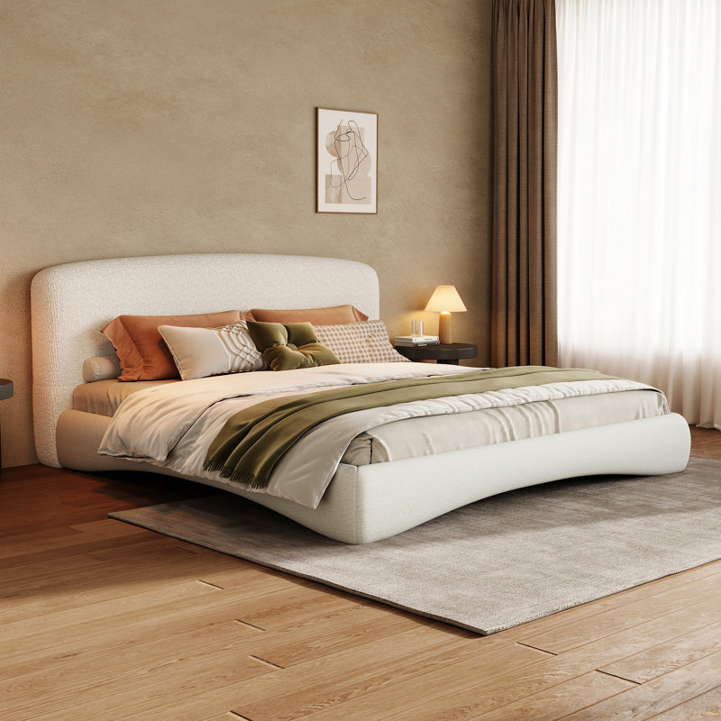 Lit plateforme simple en métal, blanc