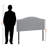 Argus Gray Leather Look Queen Size Upholstered Headboard, 50.25" H X 62.76" W X 2.87" D