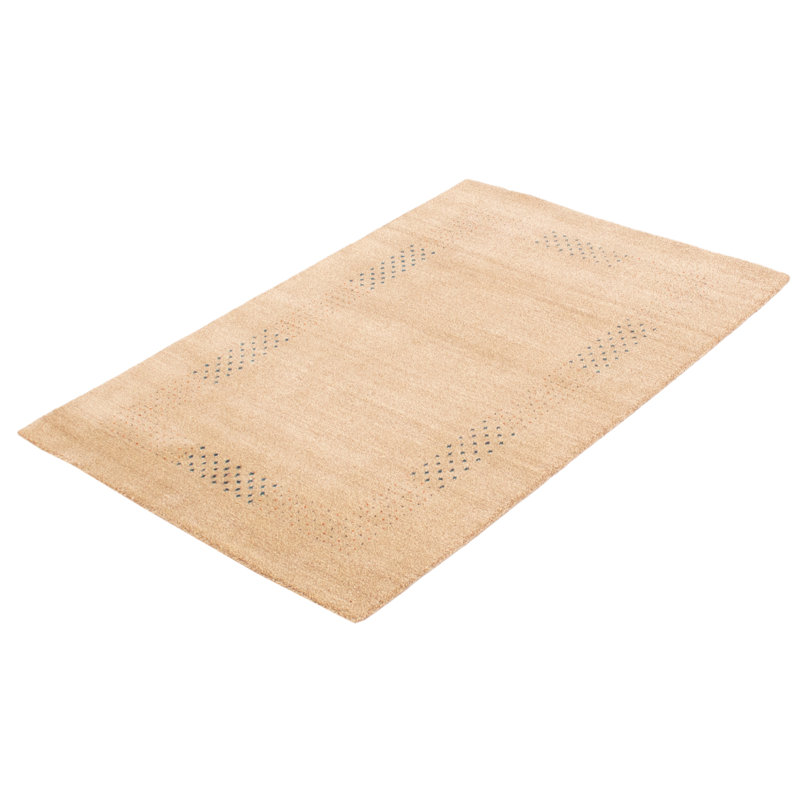 Tapis oriental en laine noué à la main brun clair Frasca, Rectangle 4 pi 1 po x 6 pi