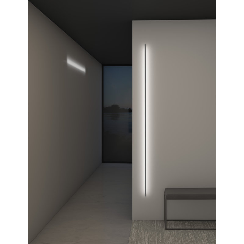 Thin-Line LED Wallchiere, Bright Satin Aluminum