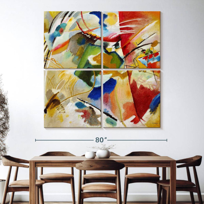 Peinture avec centre vert, H 74 po x l 74 po