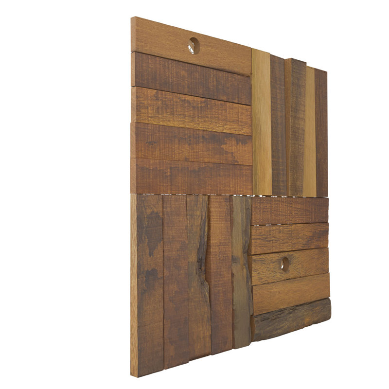 Carreau mural mosaïque en bois Farmstead l 11 7/8 po x H 11 7/8 po x P 1/2 po