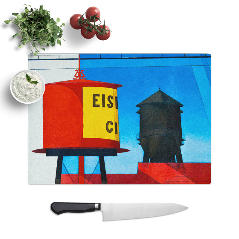 Water Tower by Charles Demuth Chopping Board, 0.4cm H x 28.5cm W x 39cm L