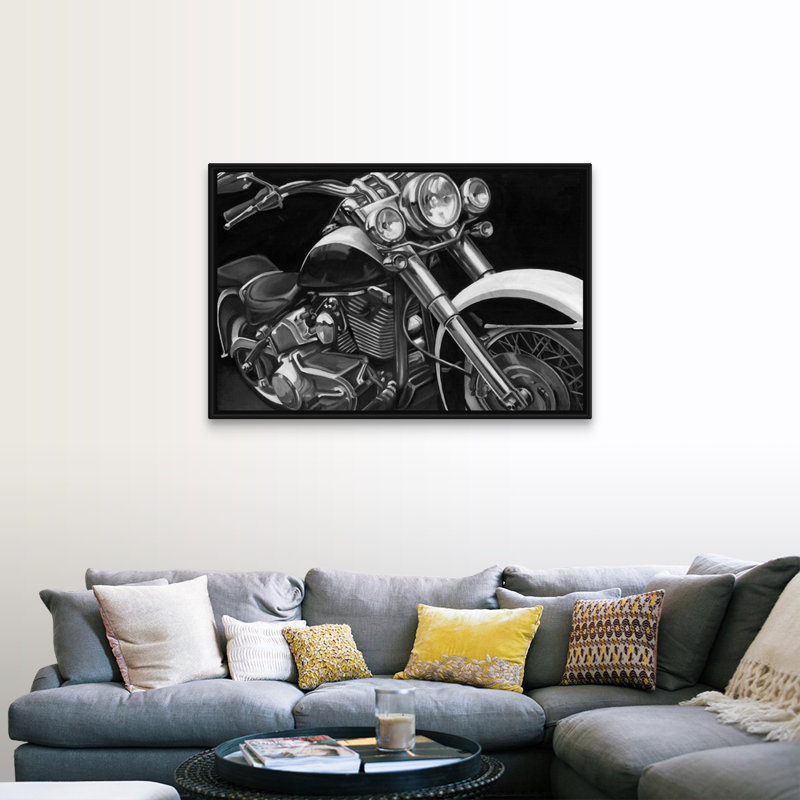 " Classic Hogs I " by Ethan Harper Painting Print, 18" H x 26" W x 1.75" D, Black Framed