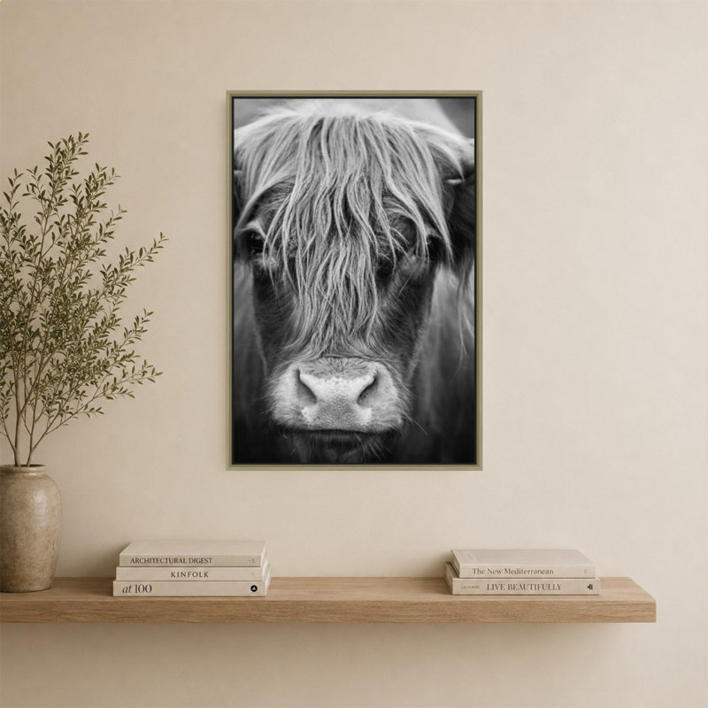 Nez de vache BW, H 40 po x l 28 po, Champagne