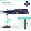 Parasol lumineux en porte-à-faux 11,5 x 9 pi avec base Doogal-2068372665