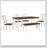 6-Piece Dining Set Wooden Table and 4 Chairs with Bench for Dining Room