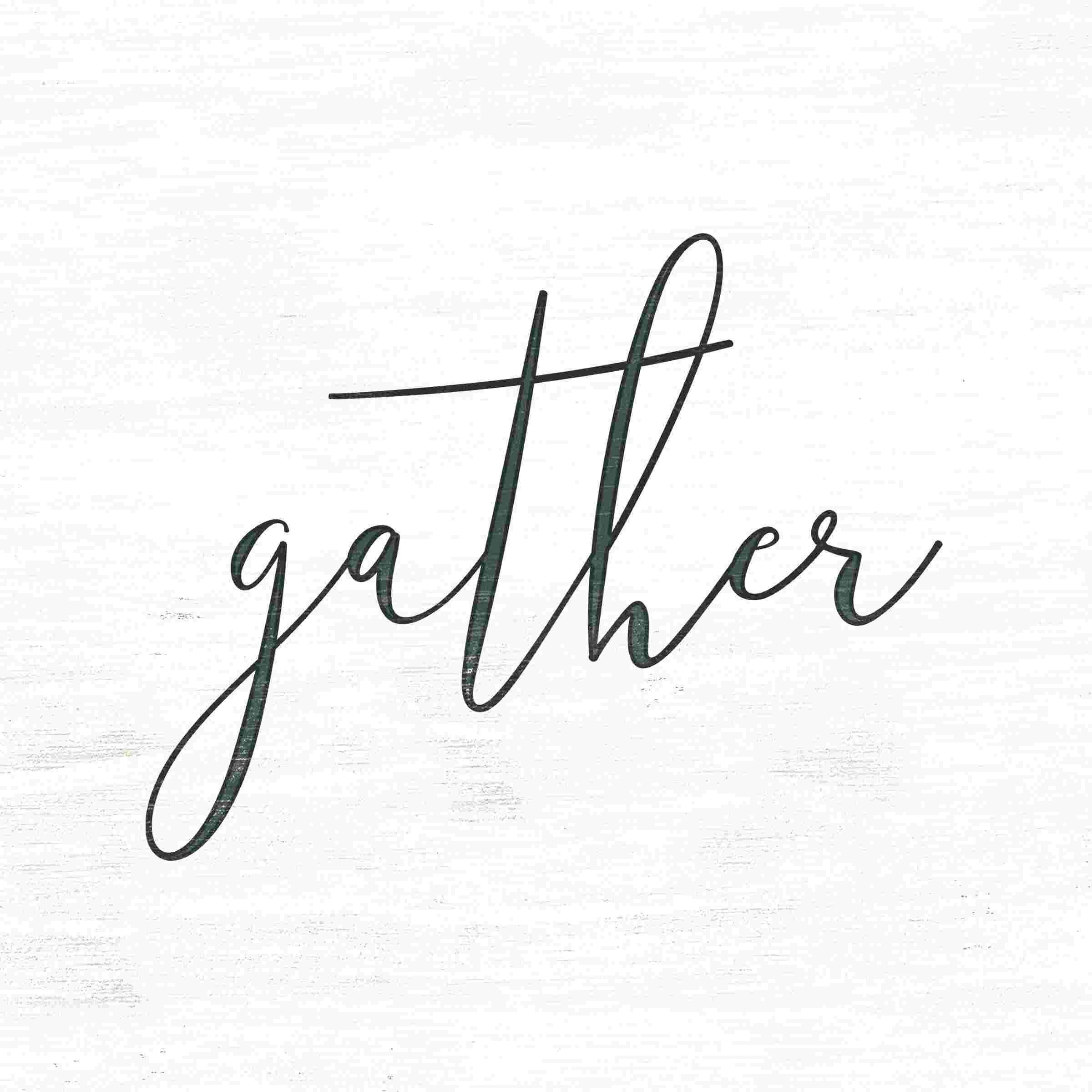 Winston Porter Gather Script Wrapped Canvas Print | Wayfair