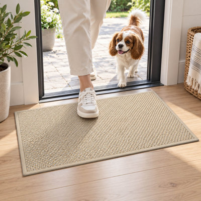 Tapis de porte intérieur 17 po x 29 po avec envers en caoutchouc antidérapant