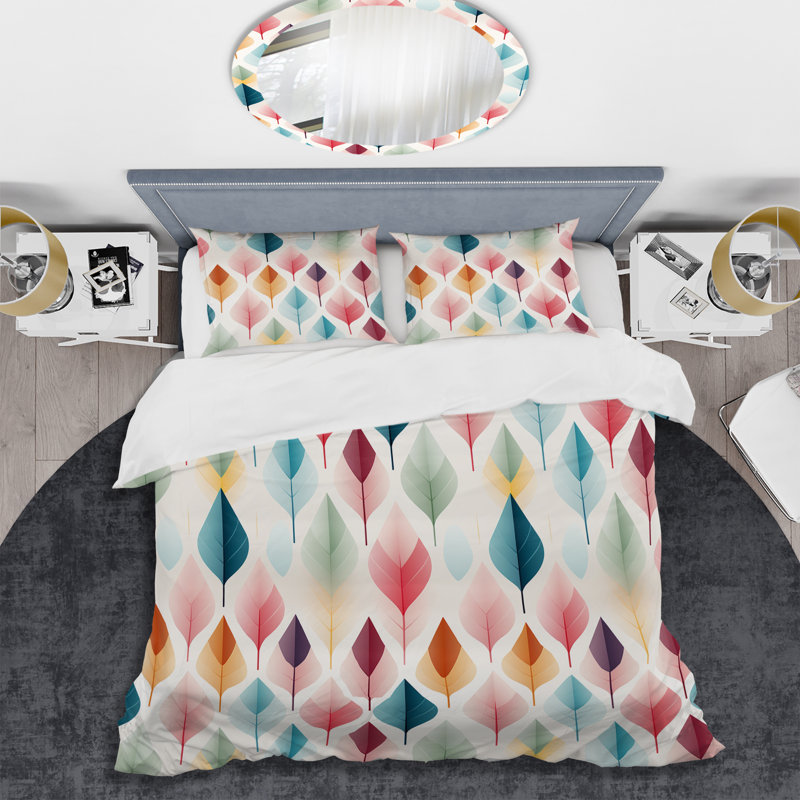 Pastel Scandinavian Geometric Shapes IV - Geometric Duvet Cover Set, Housse de couette simple + 1 taie décorative stan
