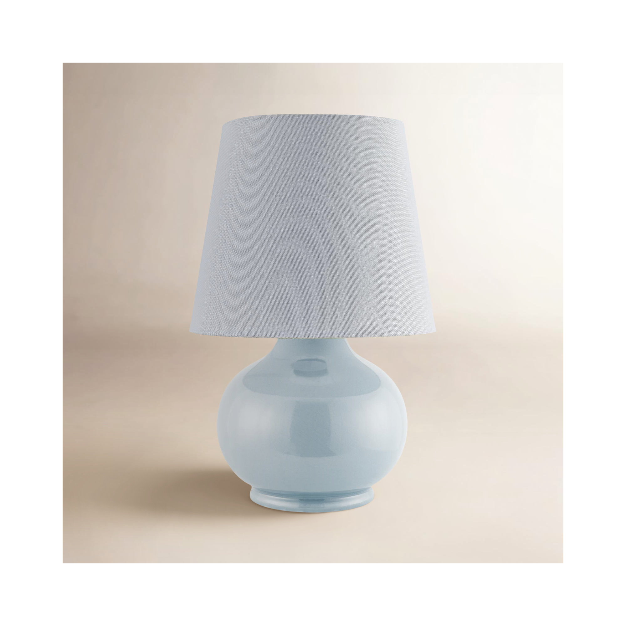 Drum Shade Lamp, 13'' H X 8'' W X 8'' D, Blue