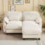 Canapé d'angle en chenille avec pouf amovible-669412281