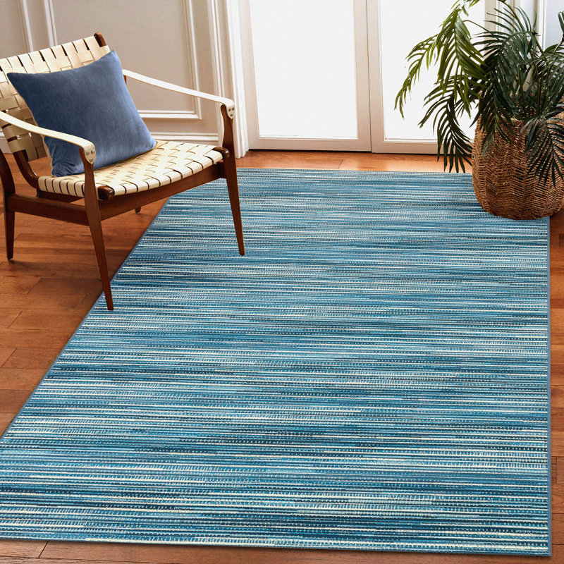 Acima Striped Indoor / Outdoor Rug, Rectangle 6'6" x 9'4"