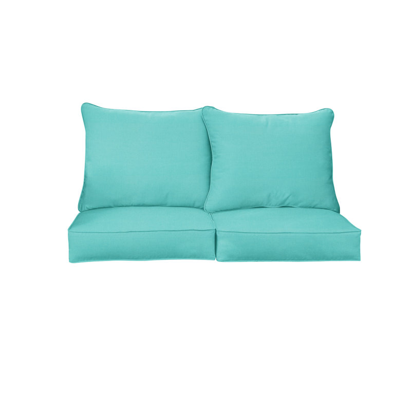  Ensemble de coussin et coussin d'extérieur, 25 in W x 25 in D x 5 in H, Sunbrella - toile Aruba